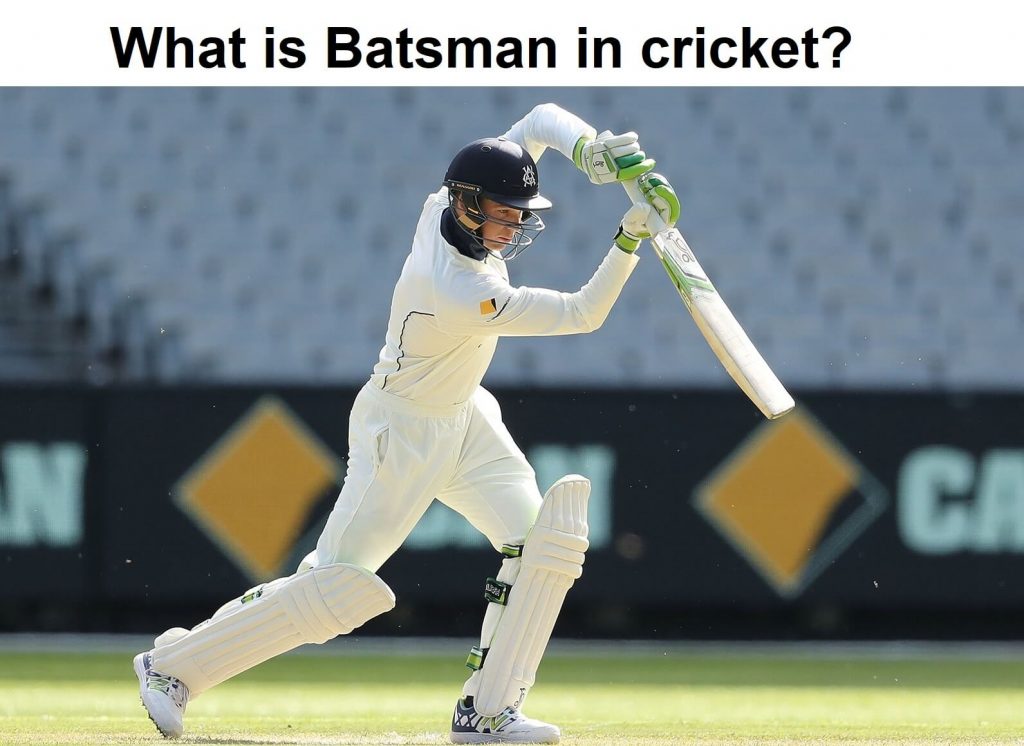 Batsman in cricket is trying to hit the ball