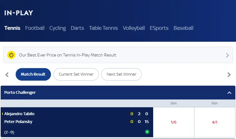 Skybet Inplay Sports 