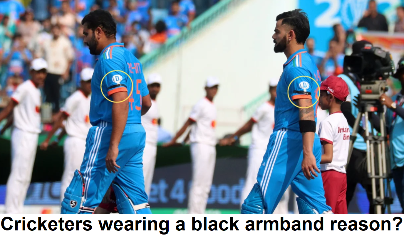 What is the reason behind cricketers wearing a black armband?