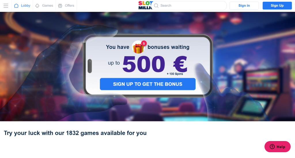 Information about the welcome bonus offered by SlotsMillion
