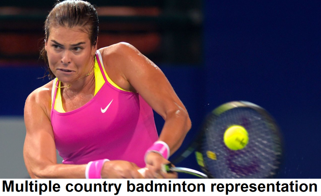 How can a badminton player legally represent two countries?