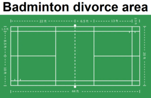 What is the divorce area in badminton?