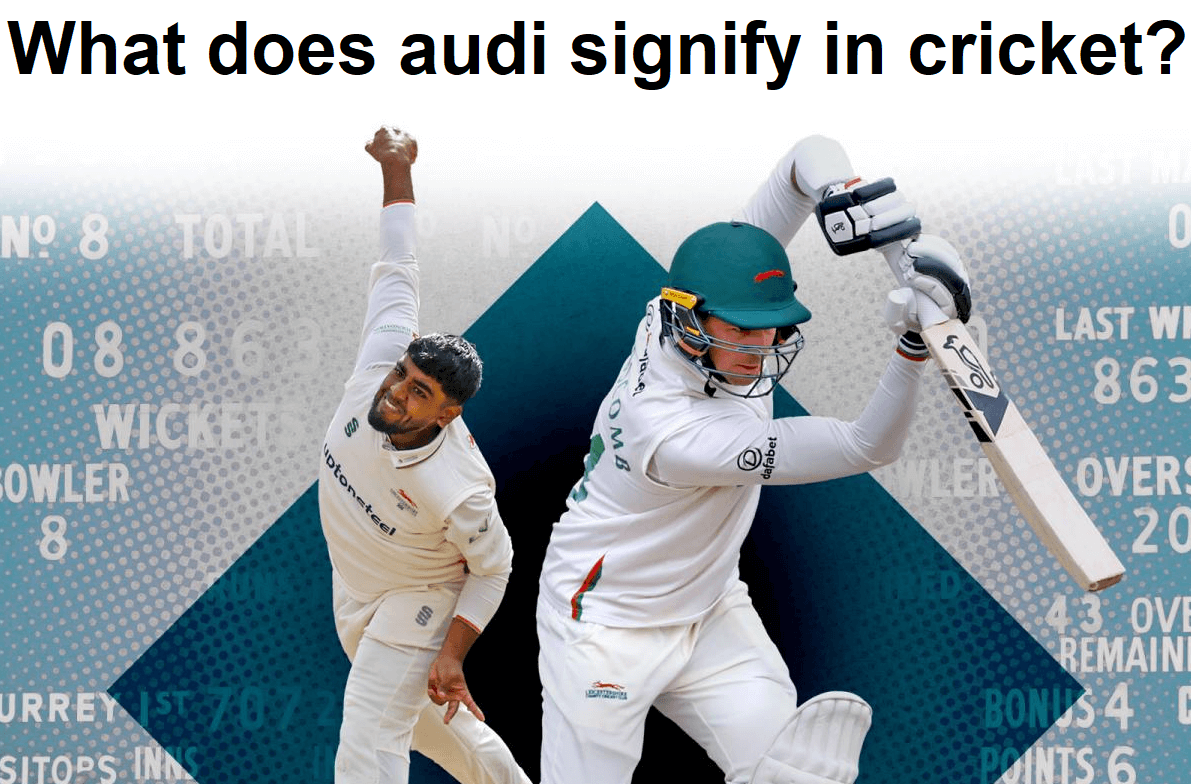 What does audi signify in the game of cricket?