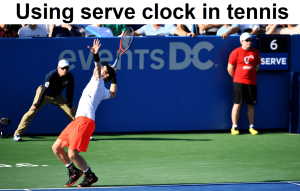 How is the serve clock used in tennis?
