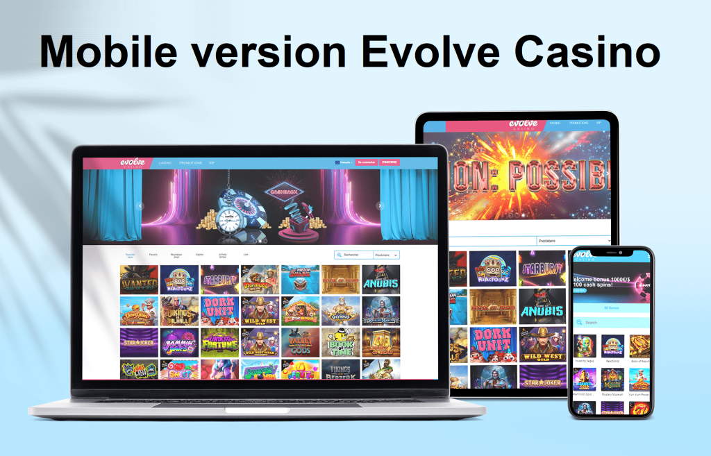 Mobile version of Evolve Casino