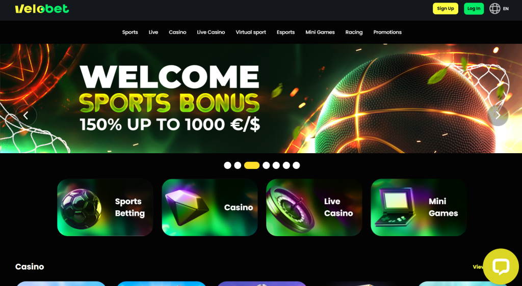 Information about the welcome bonus offered by Velobet
